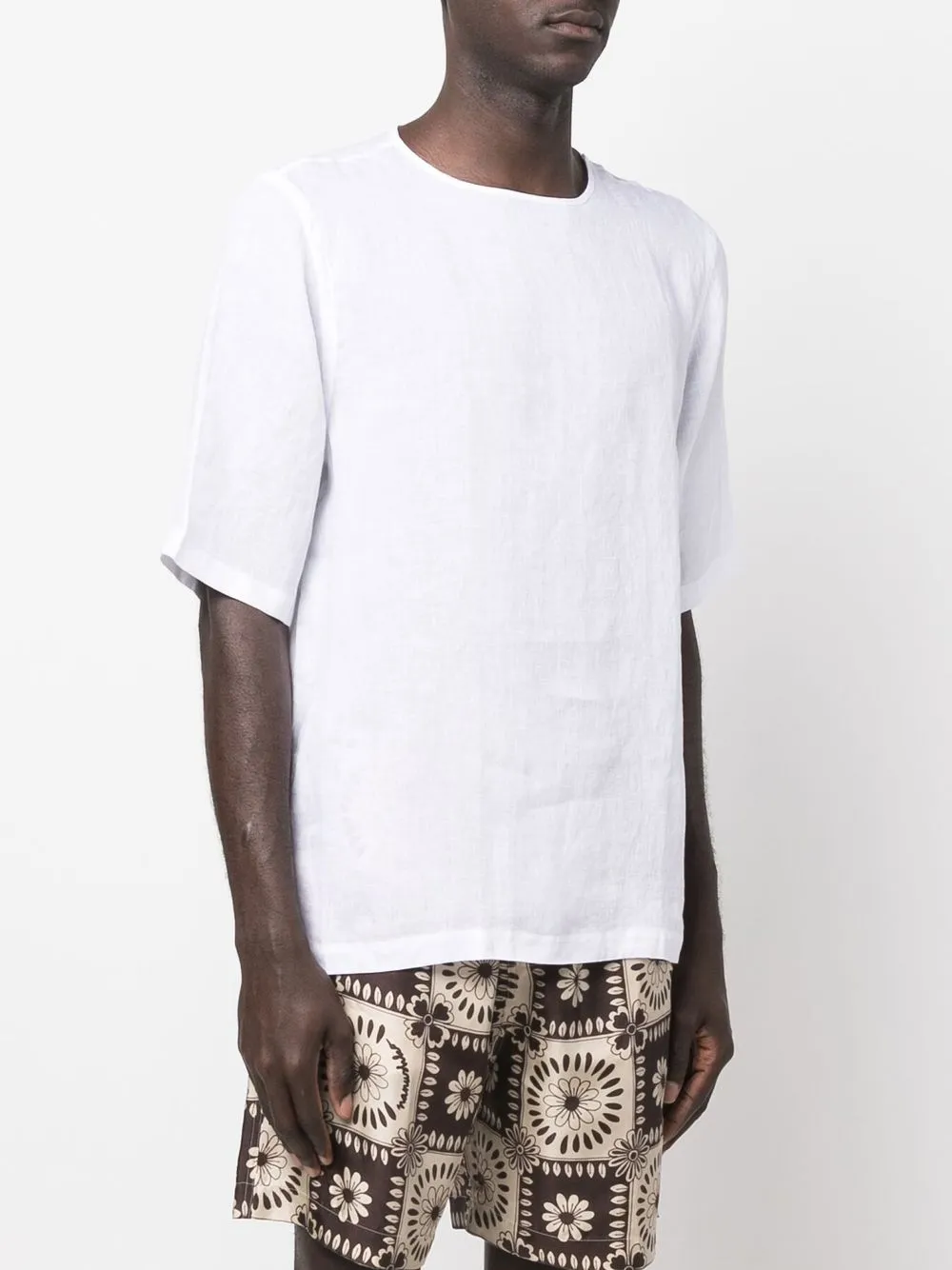  Costumein T Shirt Aus Leinen   Weiß 