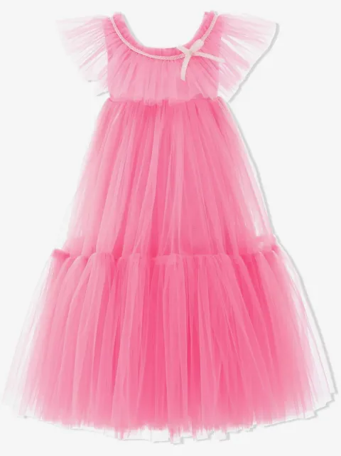 Tulleen vestido acampanado sin mangas