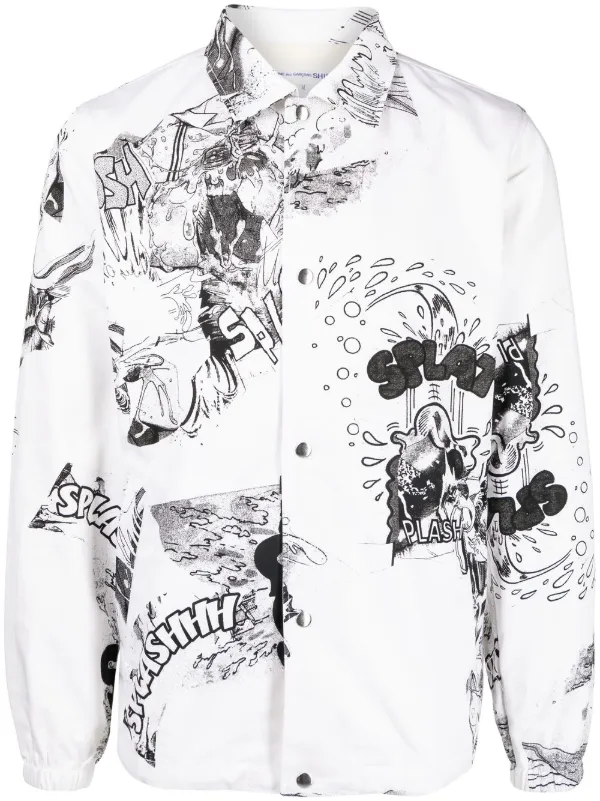 Comme Des Garçons Shirt graphic-print Shirt Jacket - Farfetch