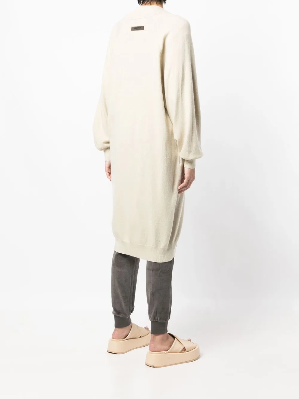 Essentials Zip-up Long-length Cardigan In Neutrals