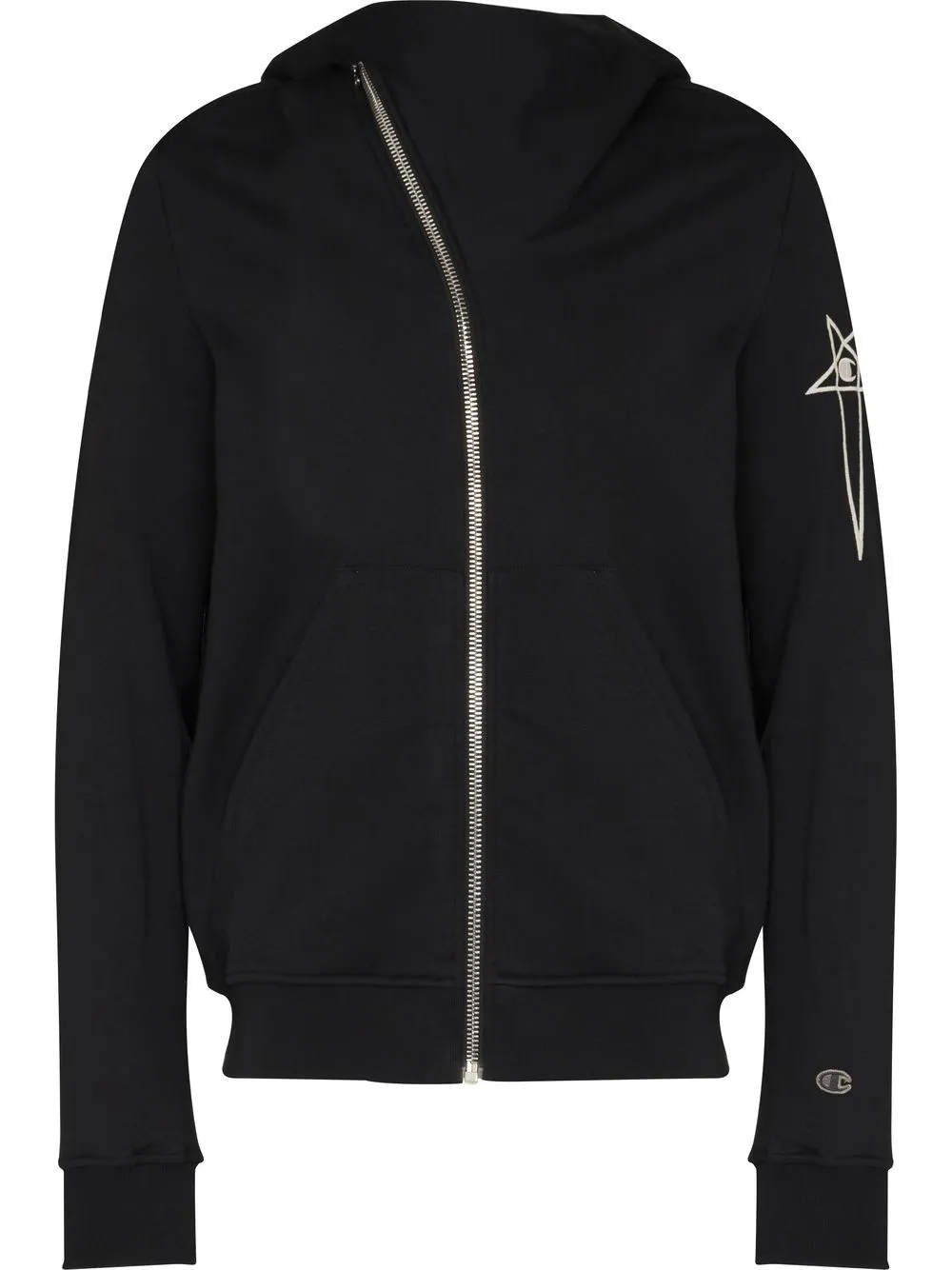 logo-print zip-up hoodie