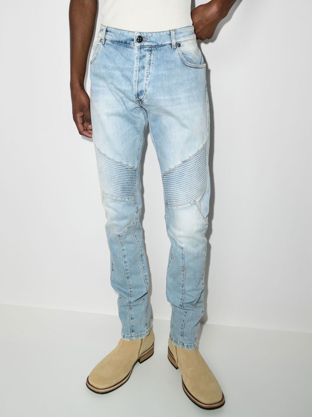 Balmain Ribbed skinny-cut Jeans - Farfetch