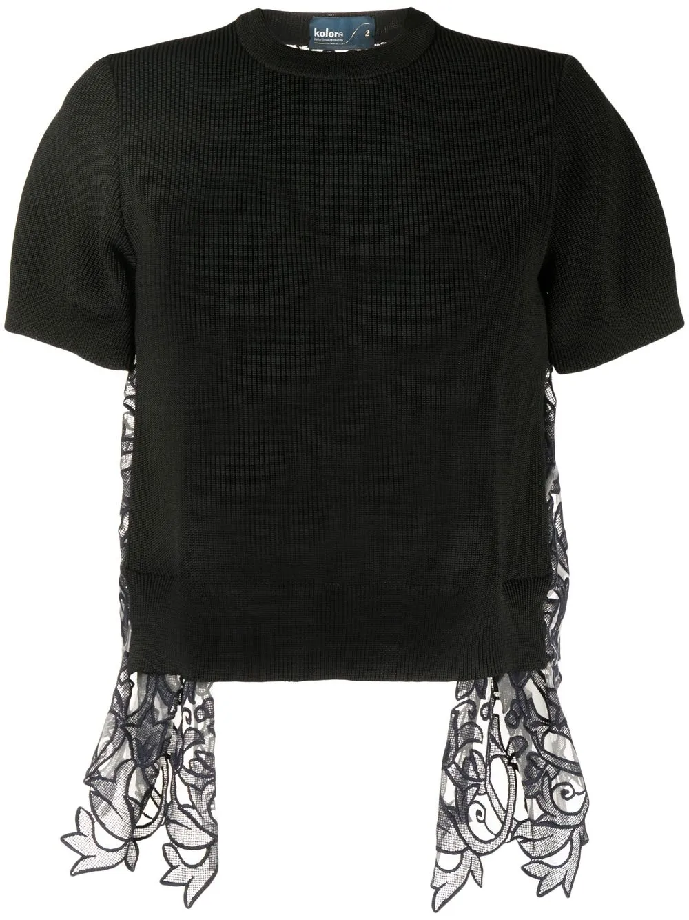 

Kolor playera con espalda de encaje - Negro
