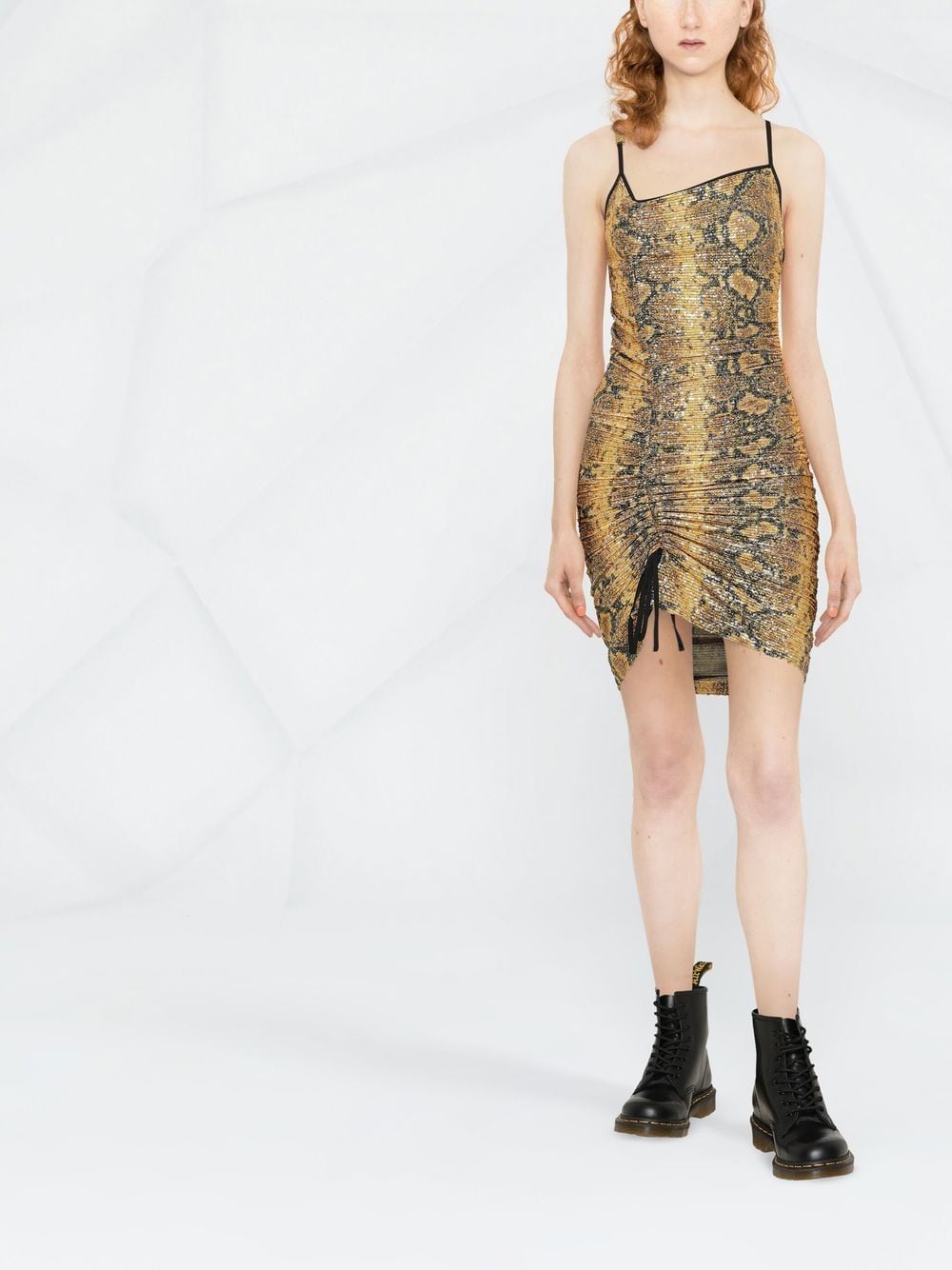 Gcds Mini-jurk met slangenprint - Geel