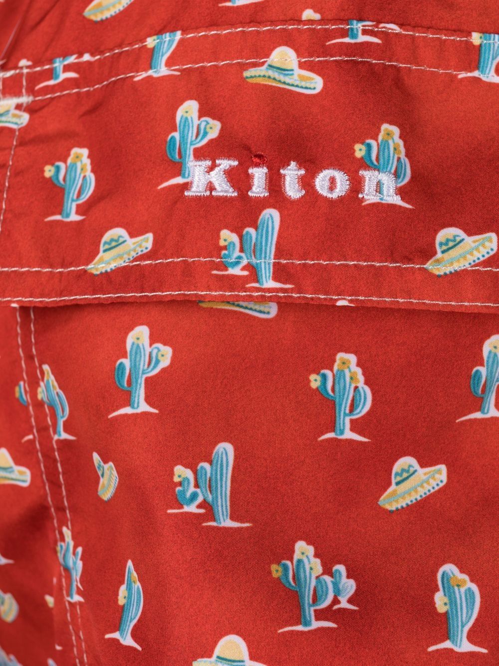 Shop Kiton Fiesta Print Swim Shorts In Orange