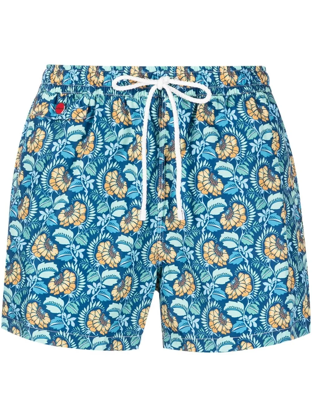 

Kiton shorts de playa con estampado floral - Azul