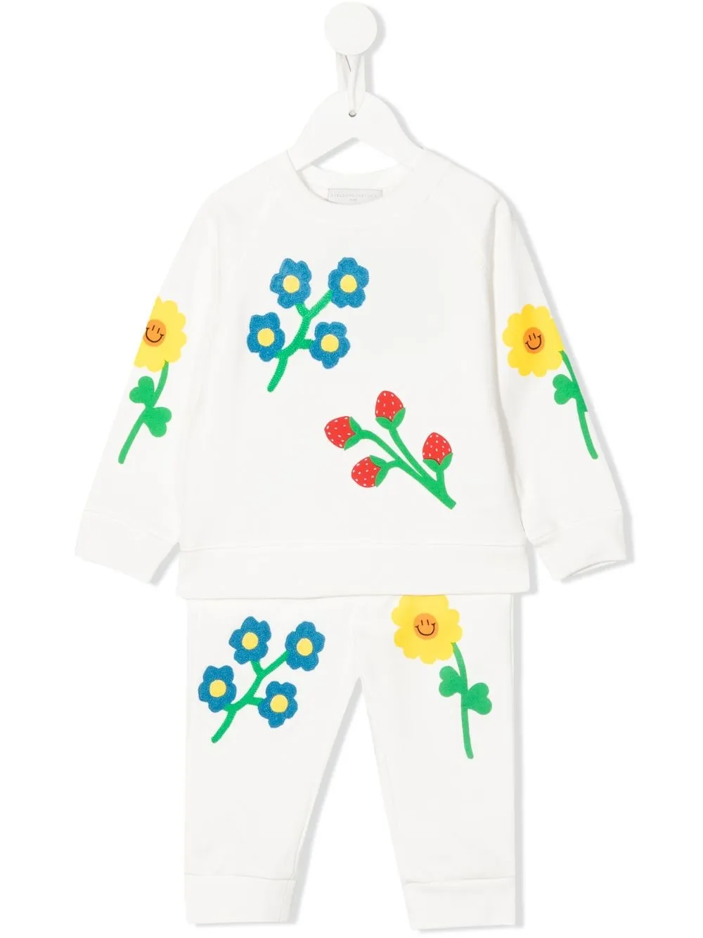 

Stella McCartney Kids traje deportivo con estampado floral - Blanco