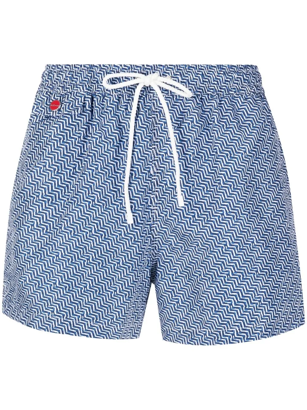 

Kiton shorts de playa con estampado en zigzag - Azul