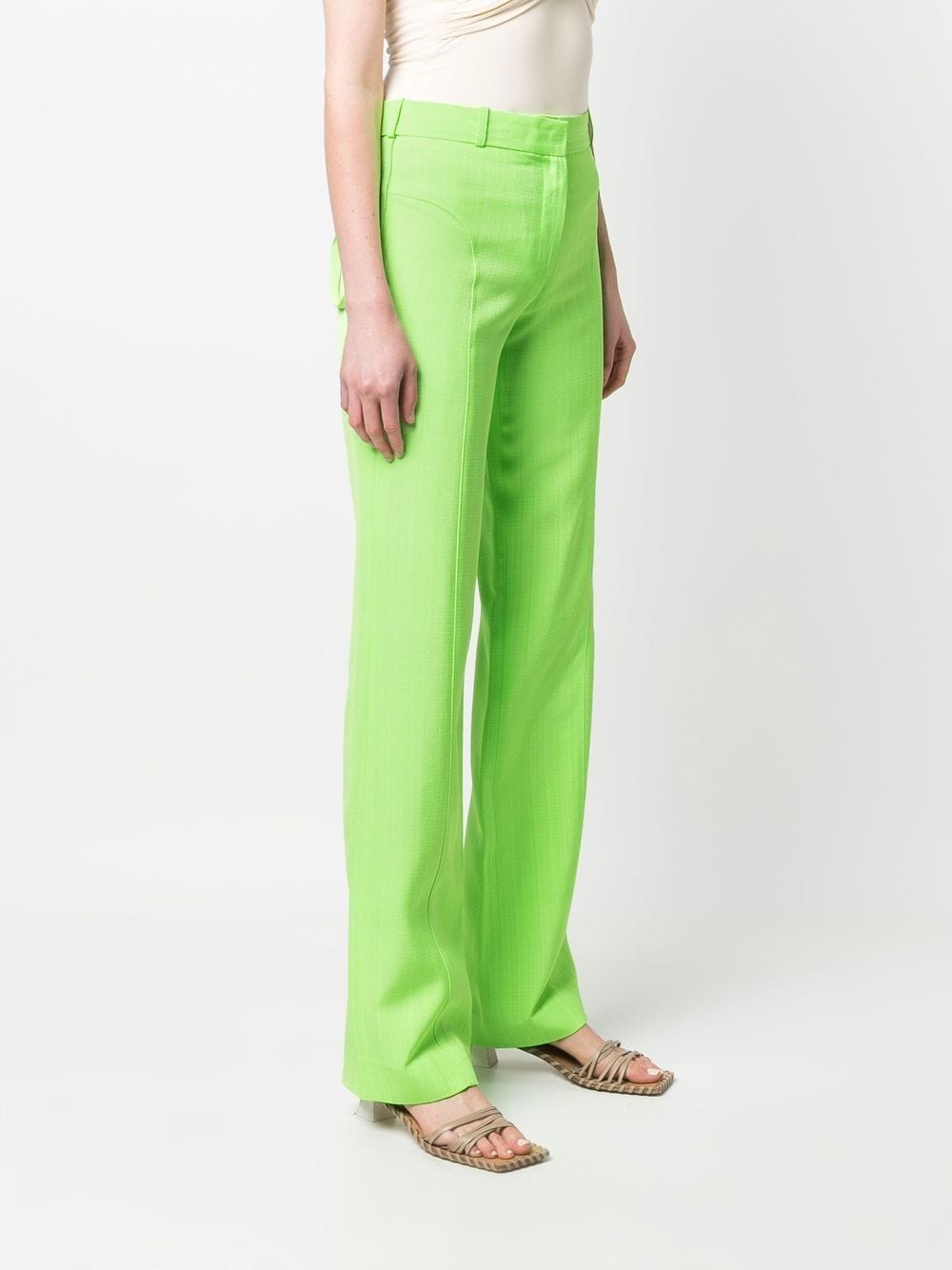 Shop Jacquemus Meloia Straight-leg Trousers In Green