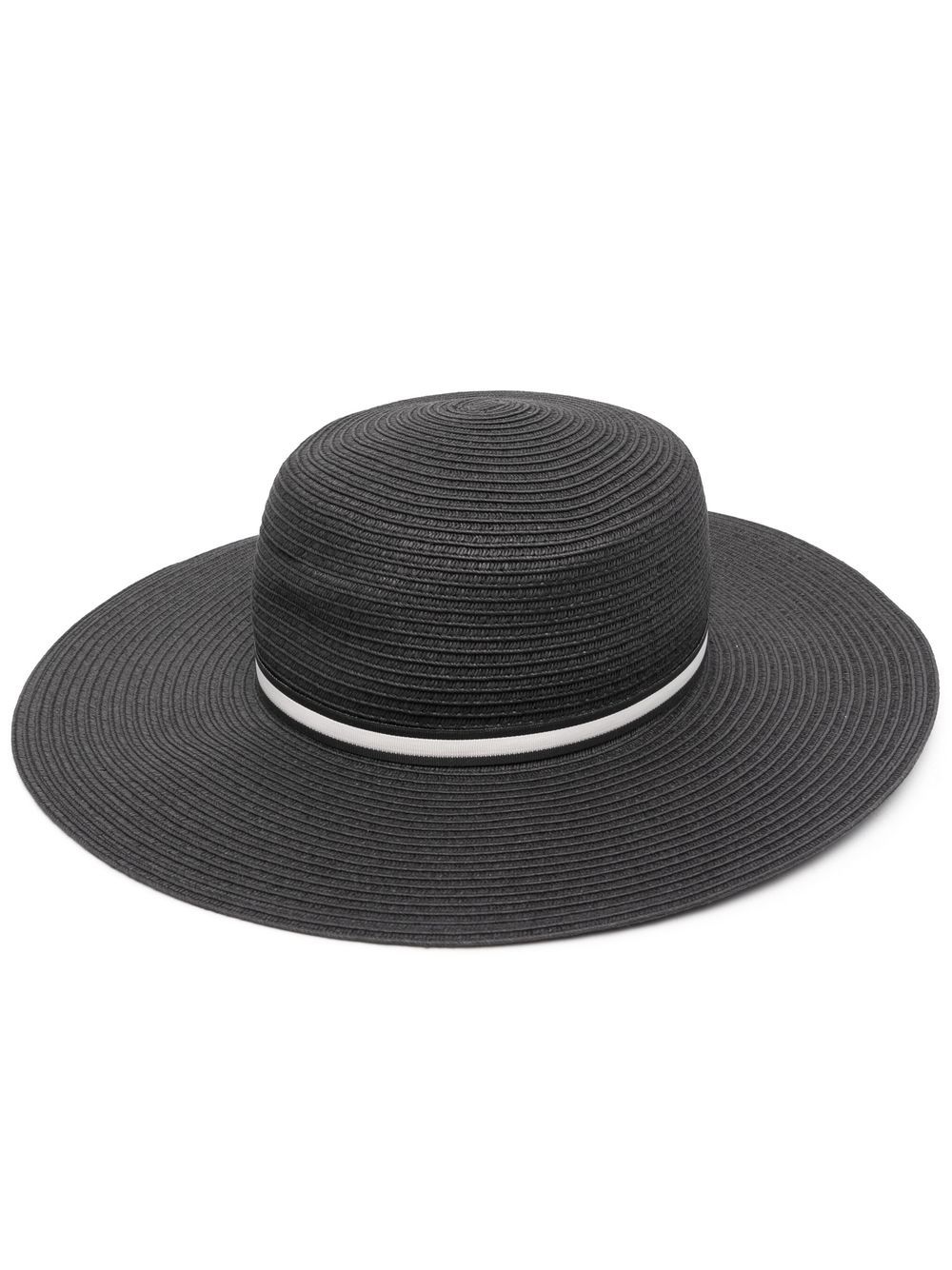Shop Borsalino Giselle Braided Paper Hat In Black