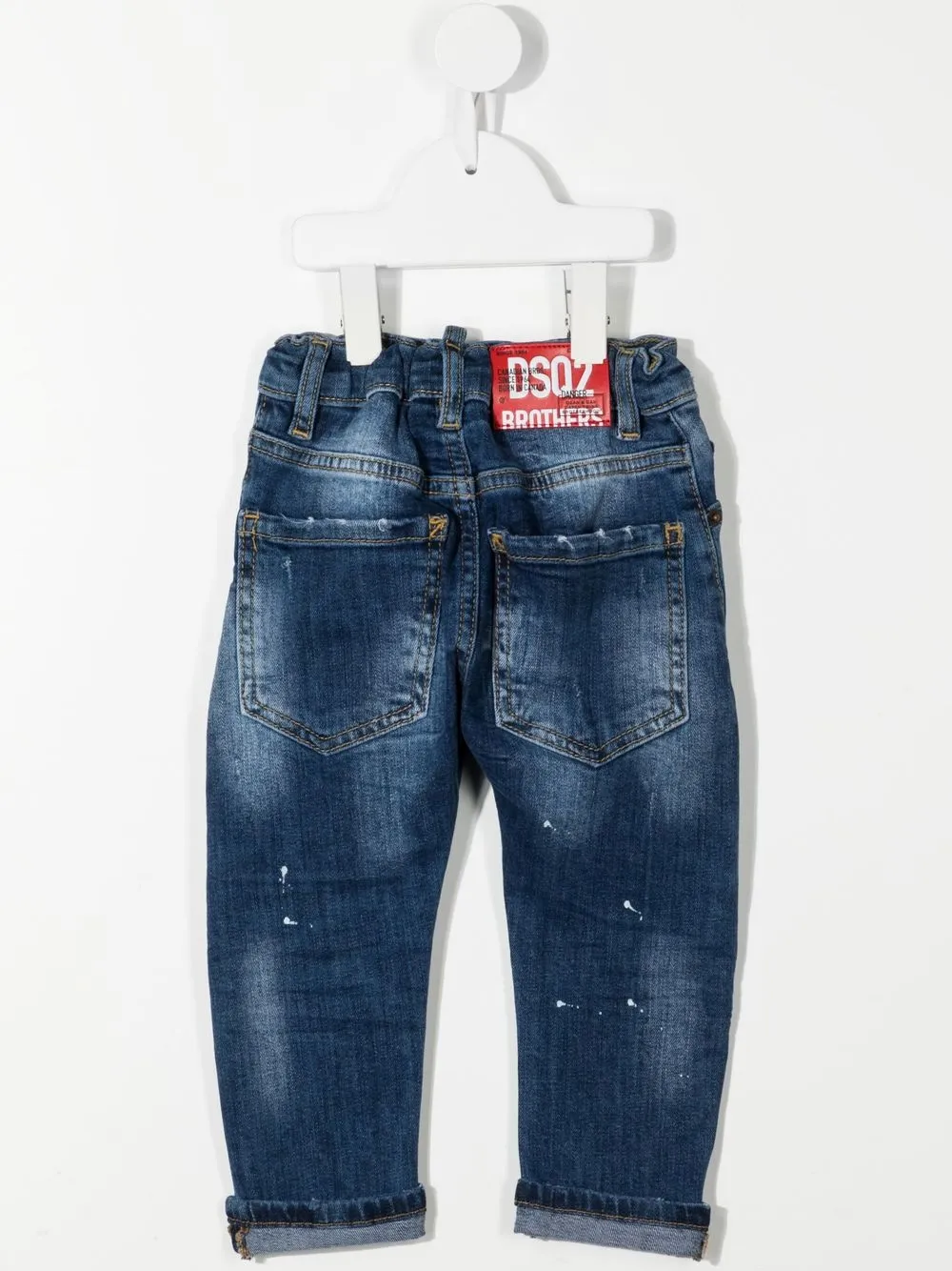 Dsquared2 Distressed Paint-splatter Jeans In Blue