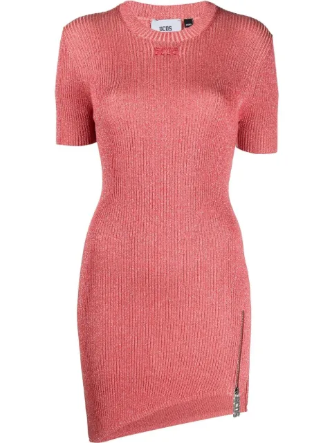 GCDS knitted lurex mini dress