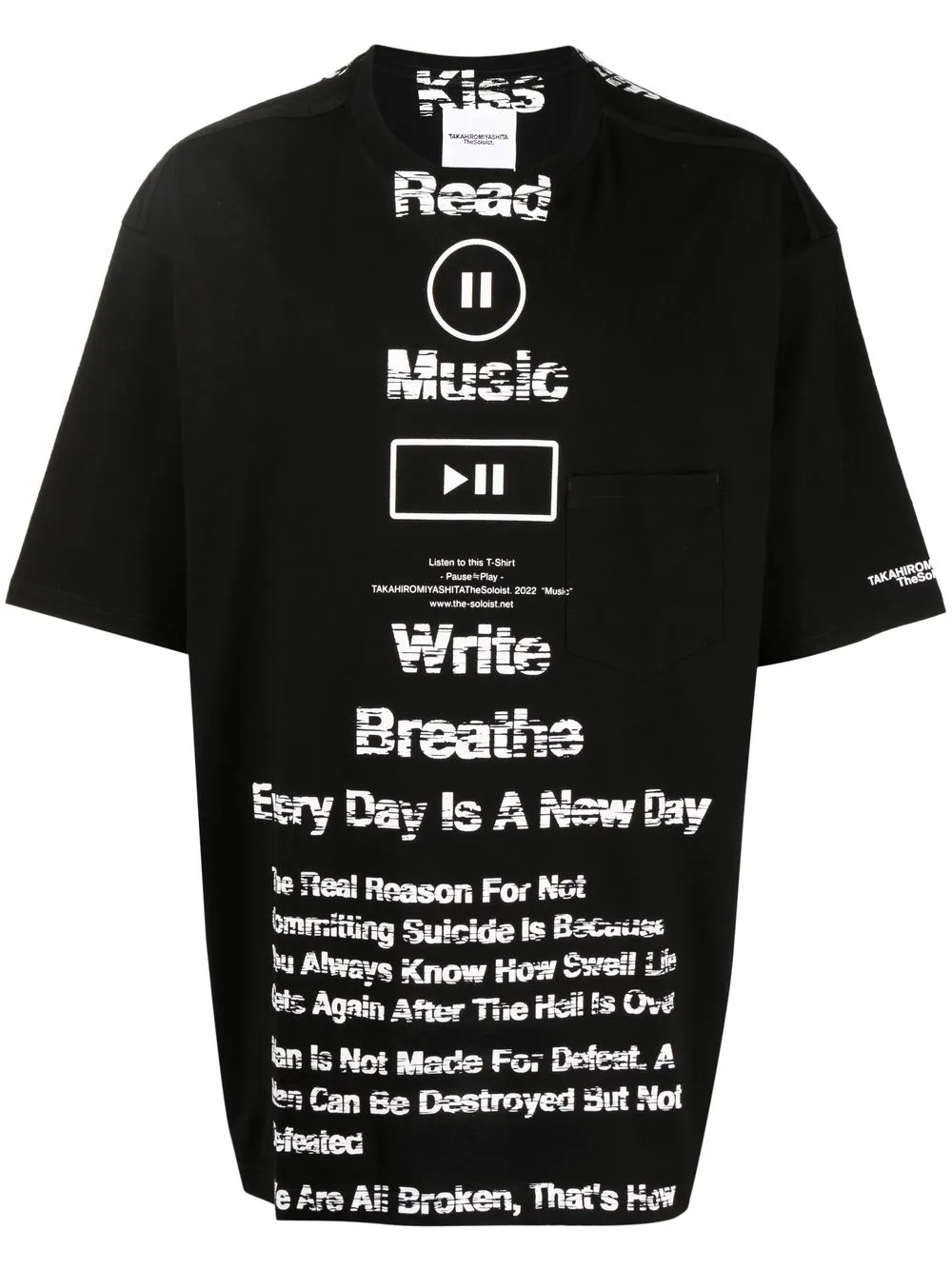 

Takahiromiyashita The Soloist playera con eslogan estampado - Negro