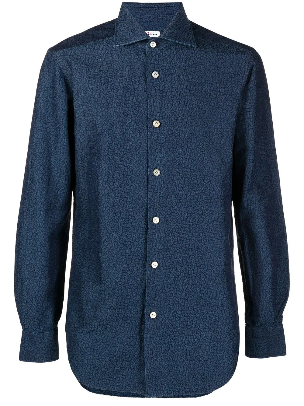 

Kiton patterned-jacquard cotton-blend shirt - Blue