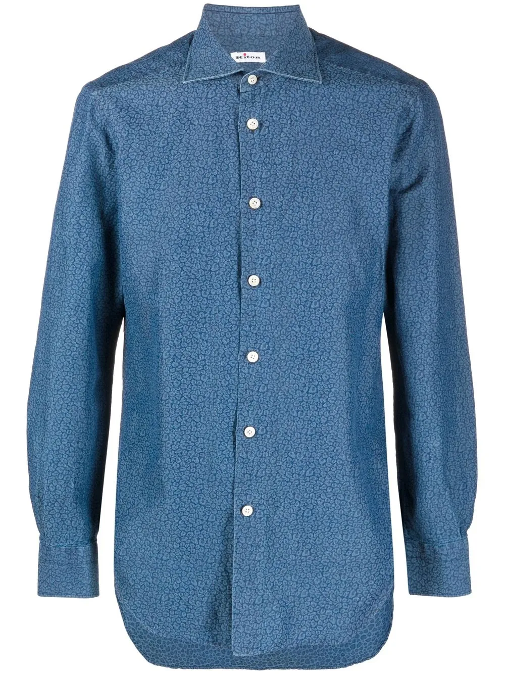 

Kiton camisa con animal print - Azul