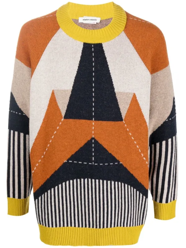 Henrik Vibskov intarsia-knit Design Jumper Neutrals FARFETCH JO