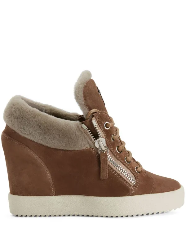 shearling wedge sneaker