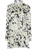 Natasha Zinko daisy-print pleated shirt dress - Black