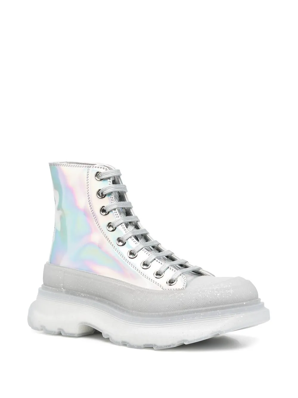 Alexander McQueen Holographic laceup Boots Farfetch