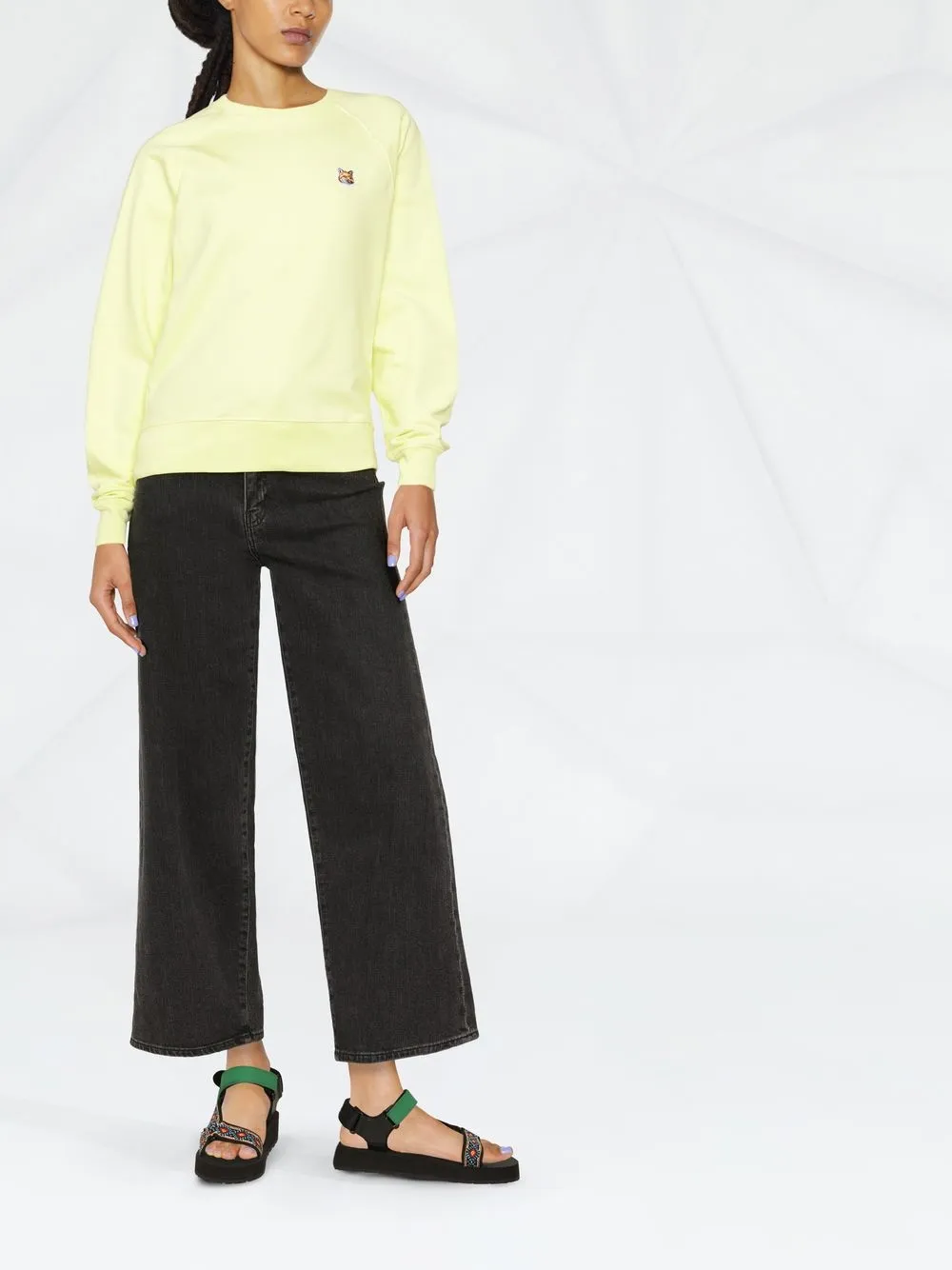 Maison Kitsuné Sweater met borduurwerk - Geel