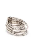 Panconesi Solar crystal-embellished stacked ring - Silver