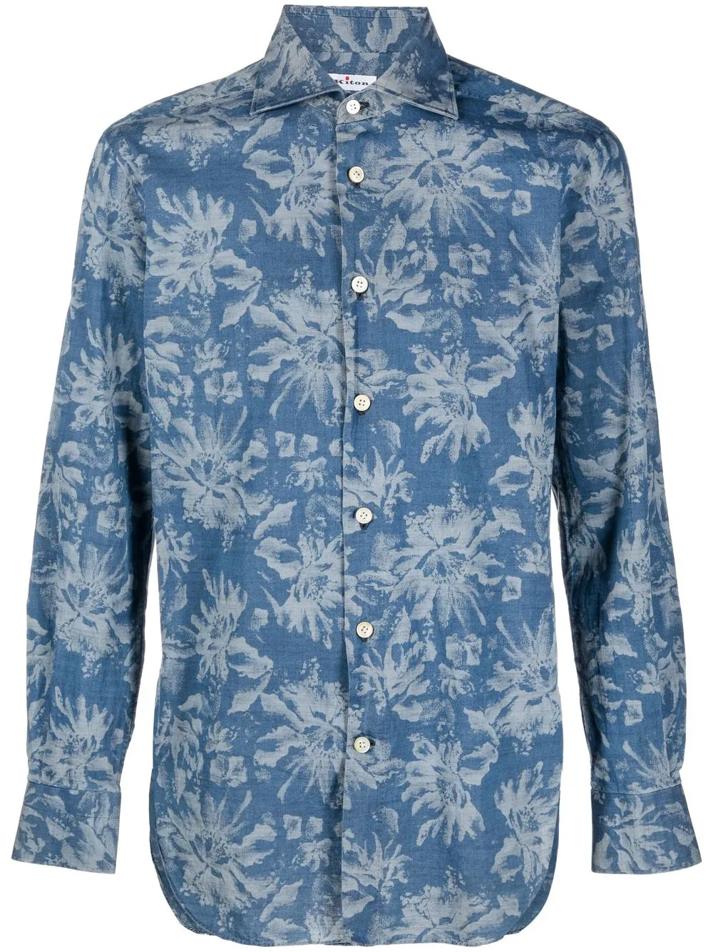 

Kiton camisa con estampado floral - Azul