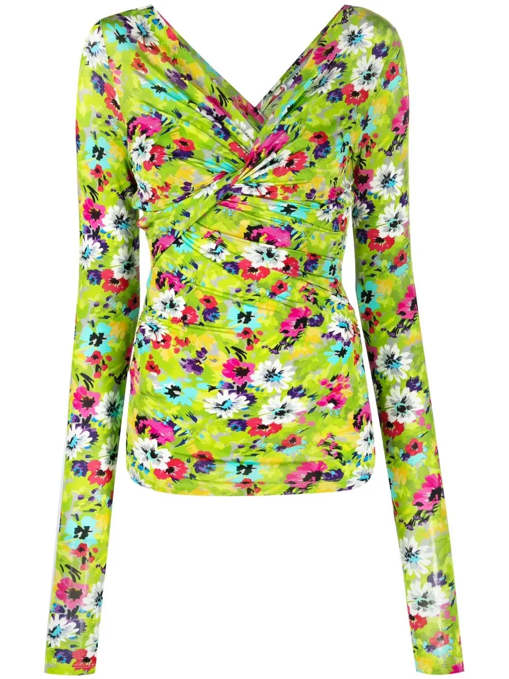 

MSGM blusa con motivo floral - Verde