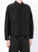 Attachment zip-up long-sleeved shirt
