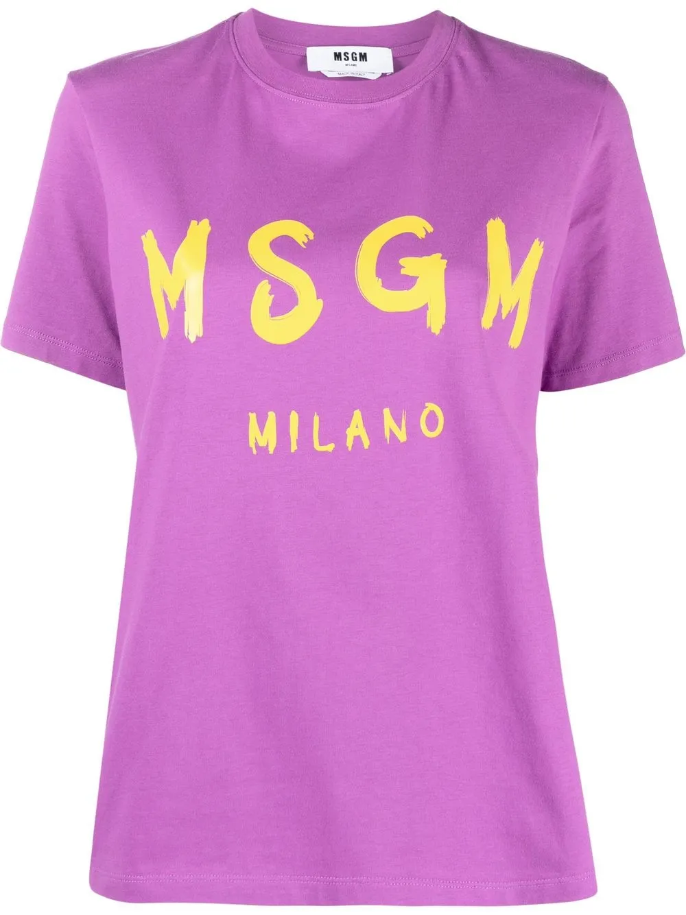 Msgm Logo-print Cotton T-shirt In Purple