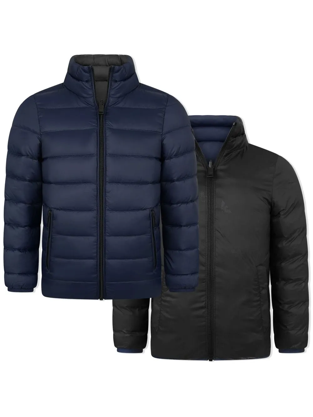 

Emporio Armani Kids chamarra reversible capitonada - Azul