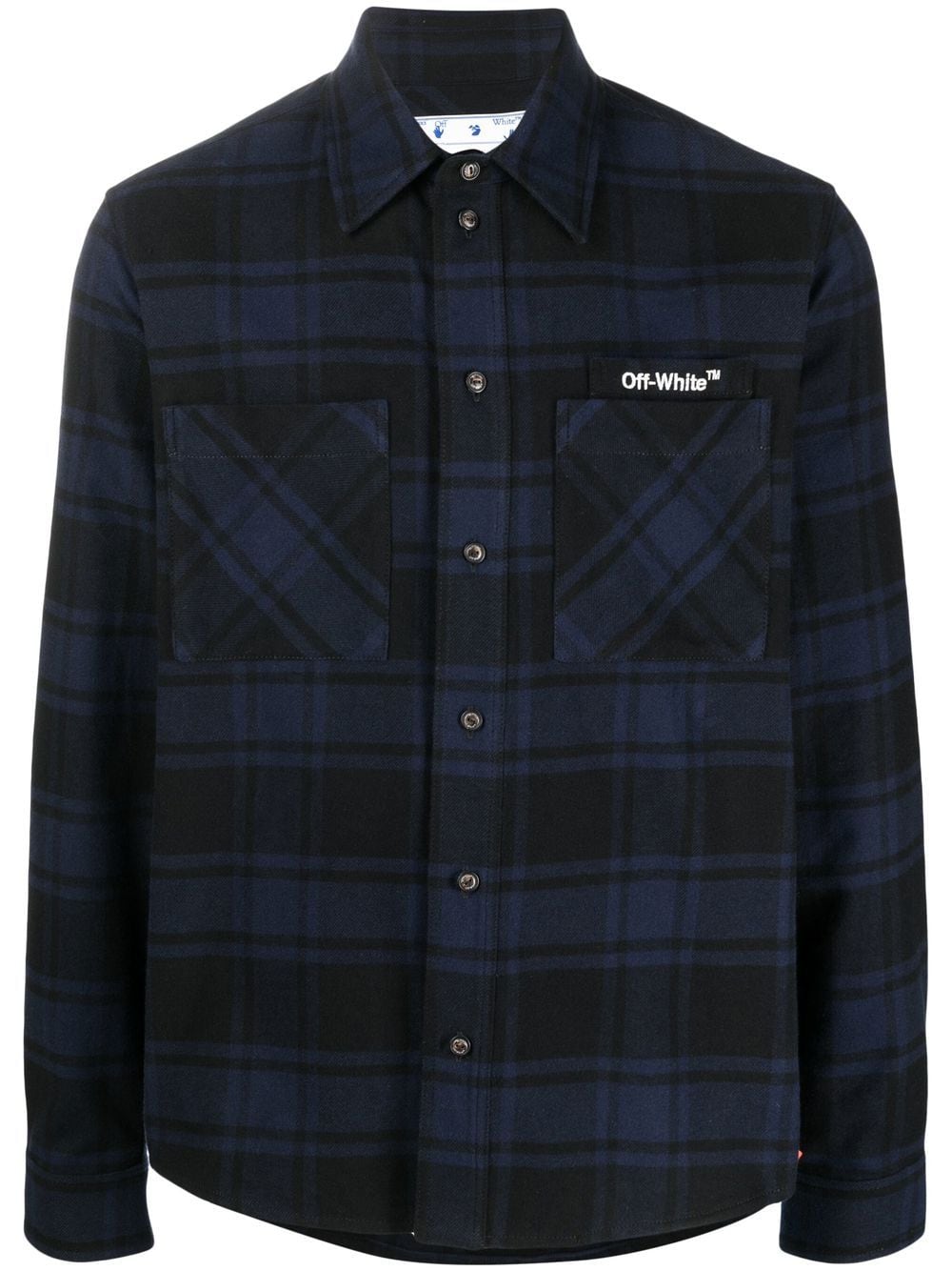 Arrows check-print flannel shirt