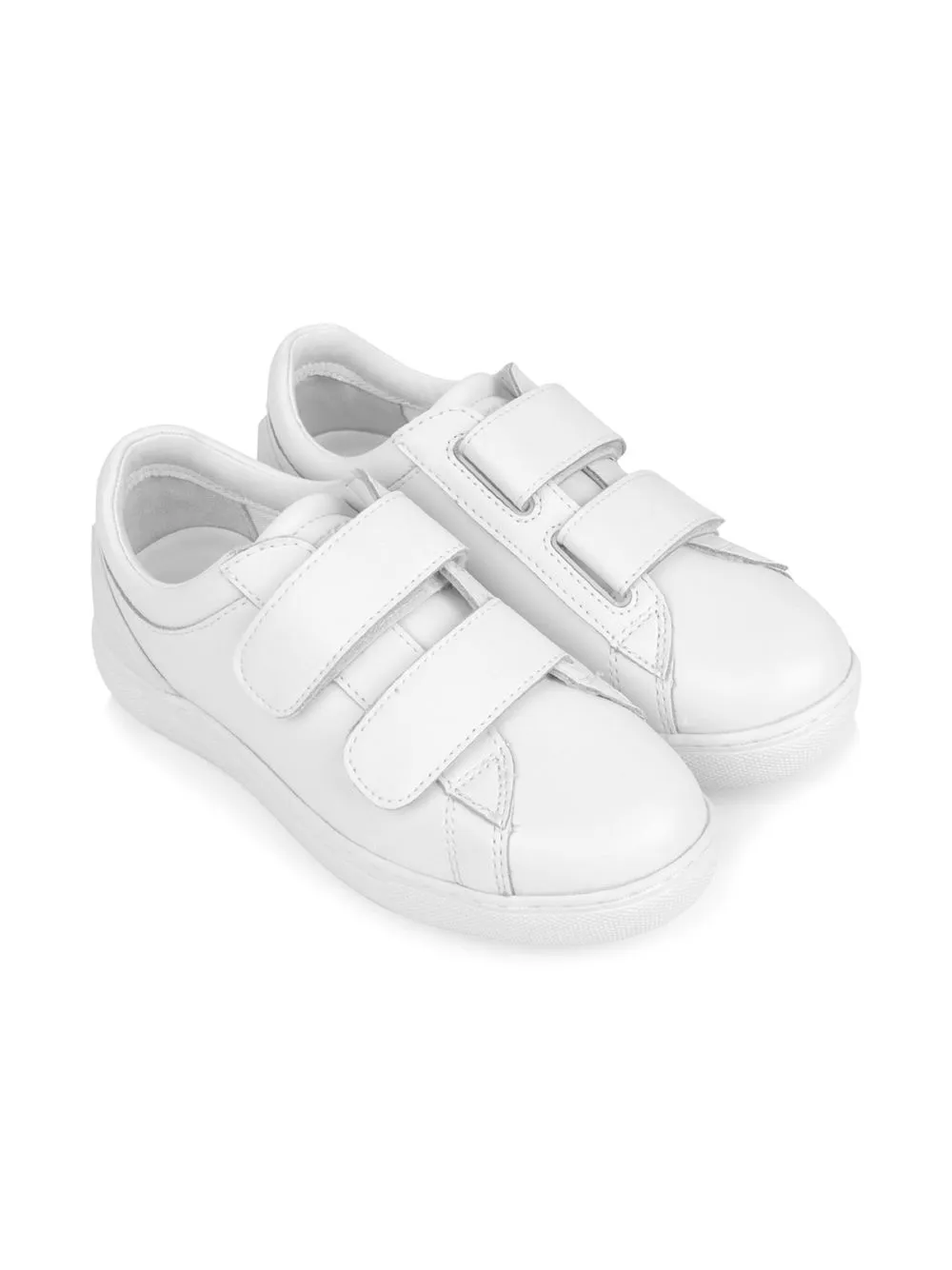 

Emporio Armani Kids touch-strap leather sneakers - White