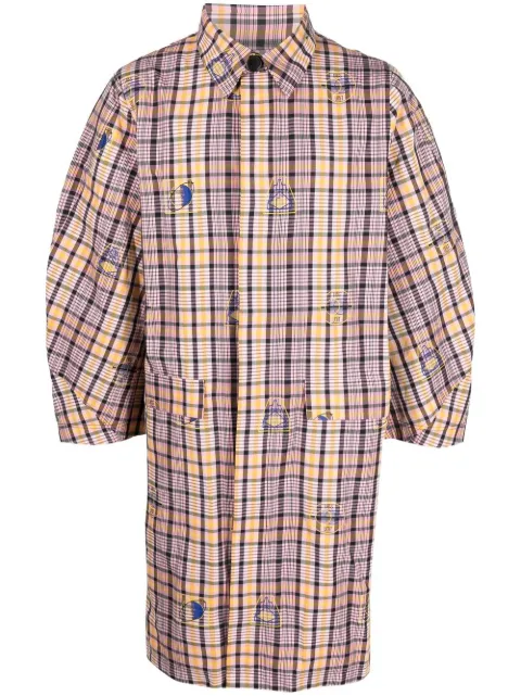 Henrik Vibskov checked motif-embroidered coat