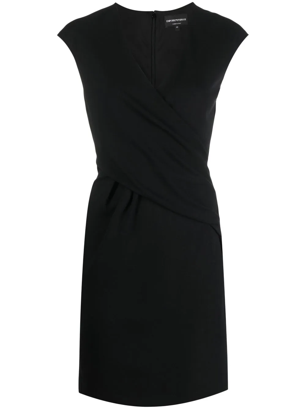 

Emporio Armani vestido cruzado con efecto - Negro