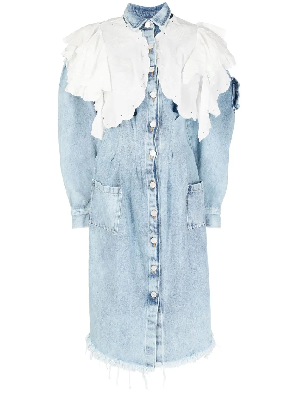 

Natasha Zinko ruffle-detail shirt dress - Blue