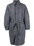 Henrik Vibskov check-pattern shirt-coat - Grey