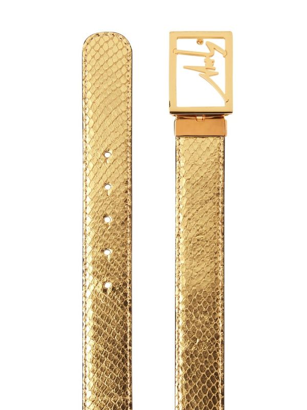 Giuseppe Zanotti Linum snakeskin-effect Belt | Gold | FARFETCH EG