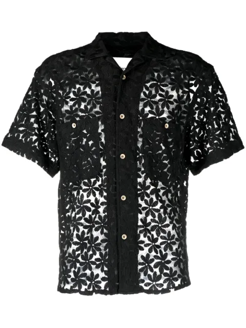Andersson Bell semi-sheer floral-lace shirt