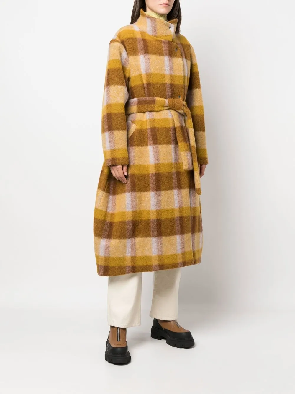 Shop Henrik Vibskov Check-print Oversized Coat In Neutrals