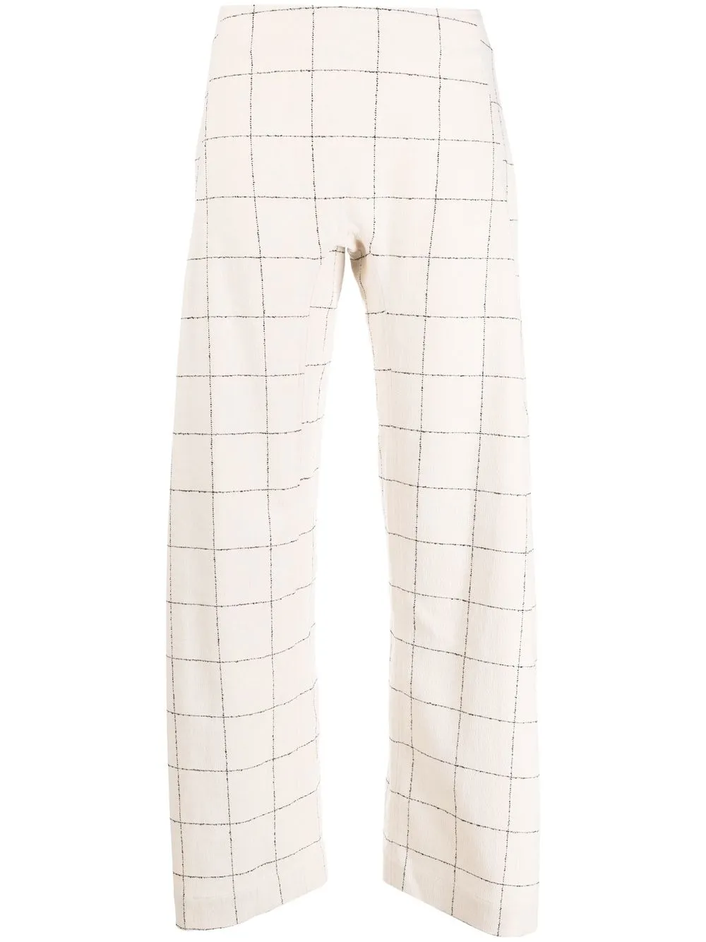 

Henrik Vibskov grid-pattern welt-pocket palazzo pants - Neutrals