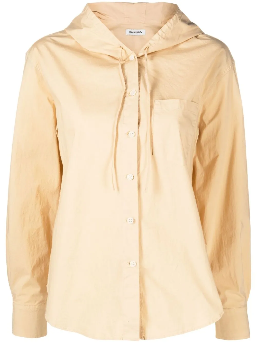 Henrik Vibskov Hooded Cotton Shirt In Neutrals