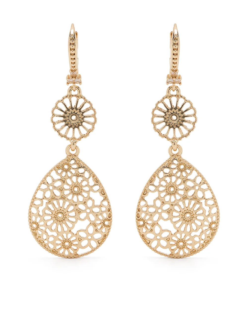 

Marchesa Notte aretes con cortes a láser - Dorado