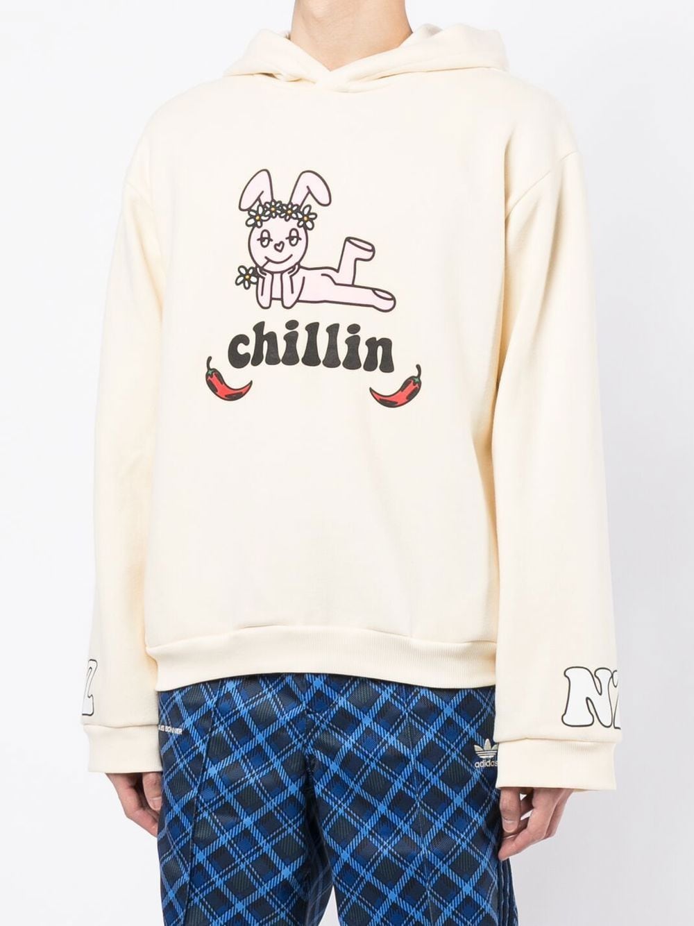 Shop Natasha Zinko Chillin Graphic-print Hoodie In White