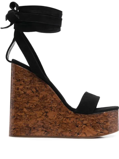 Haus of Honey wraparound leather wedge sandals