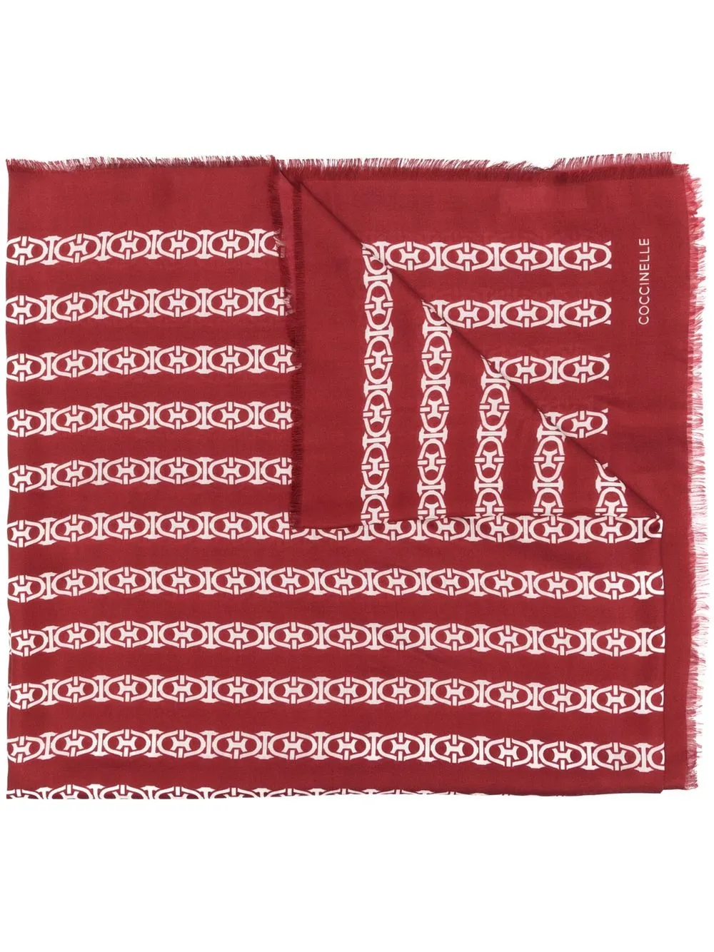 

Coccinelle geometric-design scarf - Red