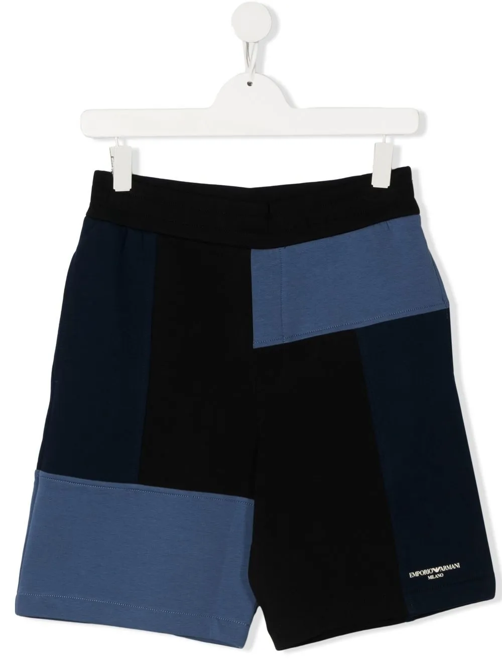 

Emporio Armani Kids panelled logo-print shorts - Blue