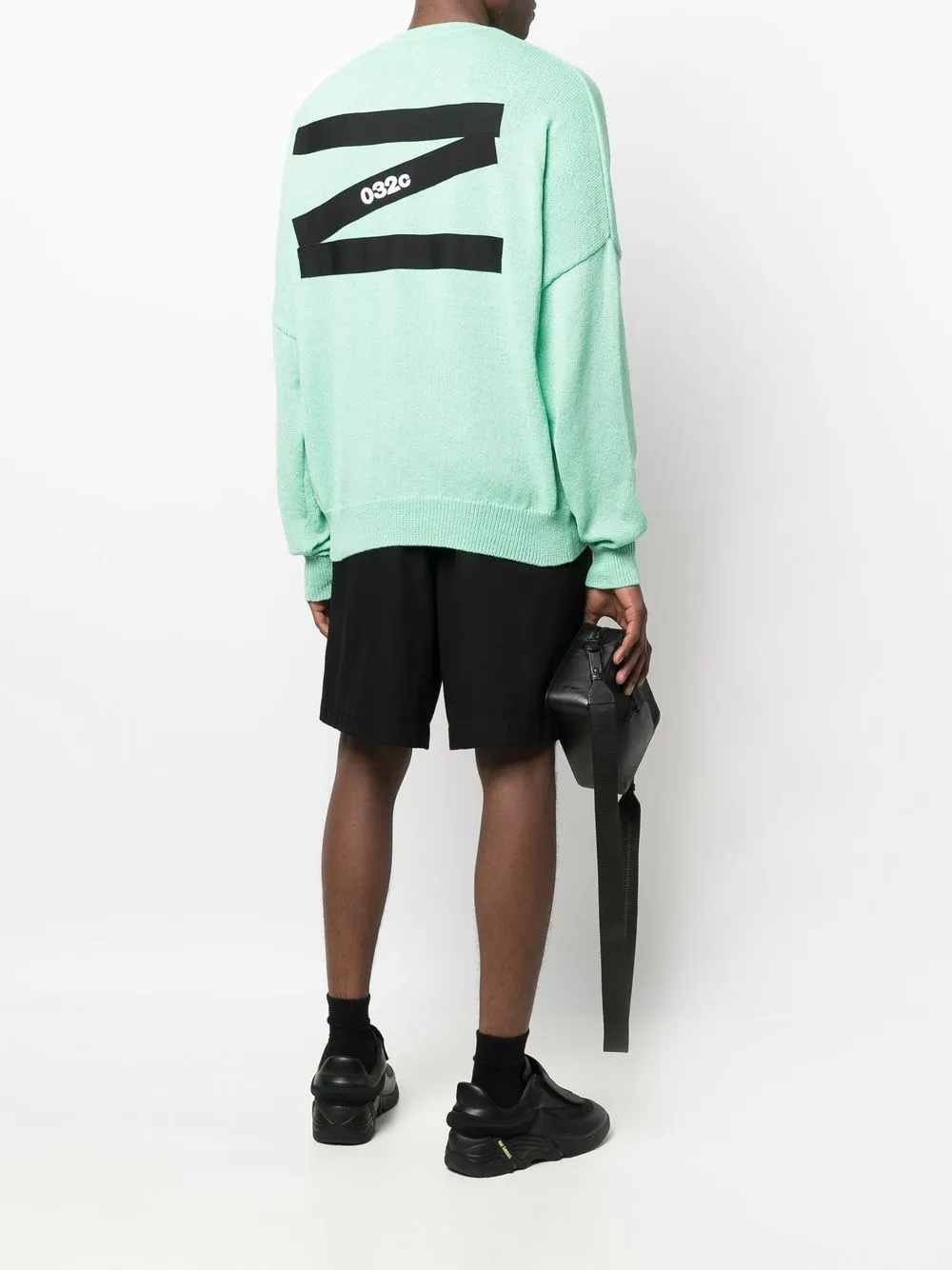 032c logo-print drop-shoulder cardigan | Cardigans | Image 2