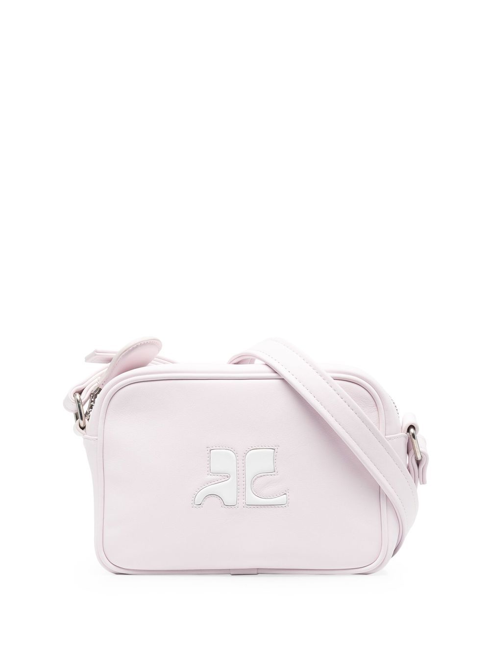 Courrèges logo-patch crossbody bag - Pink