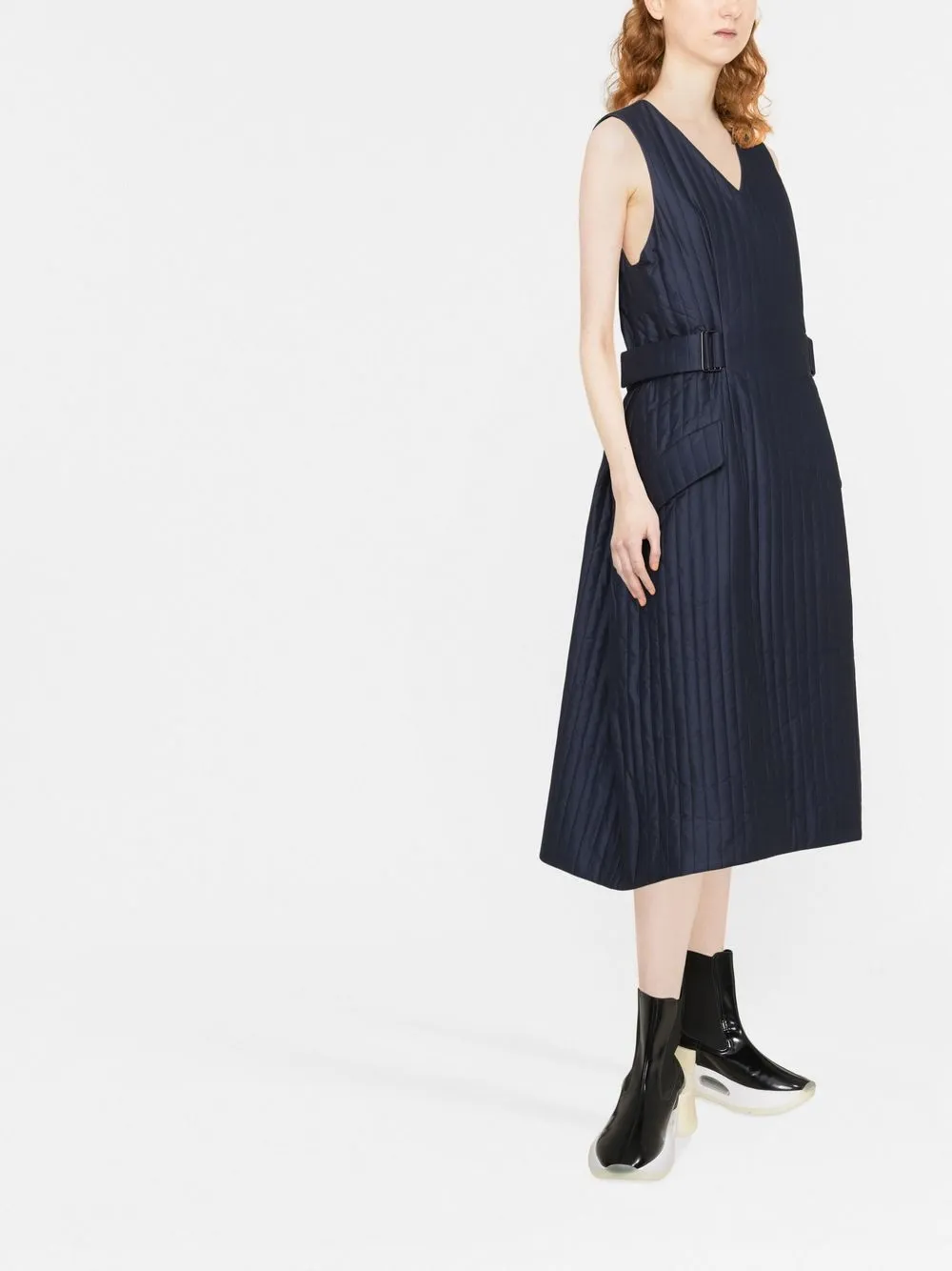 HENRIK VIBSKOV QUILTED SLEEVELESS WRAP DRESS