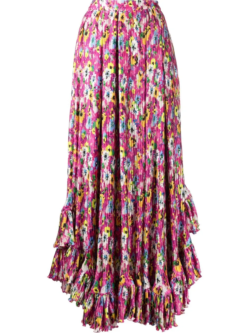 

MSGM floral-print maxi pleated skirt - Pink